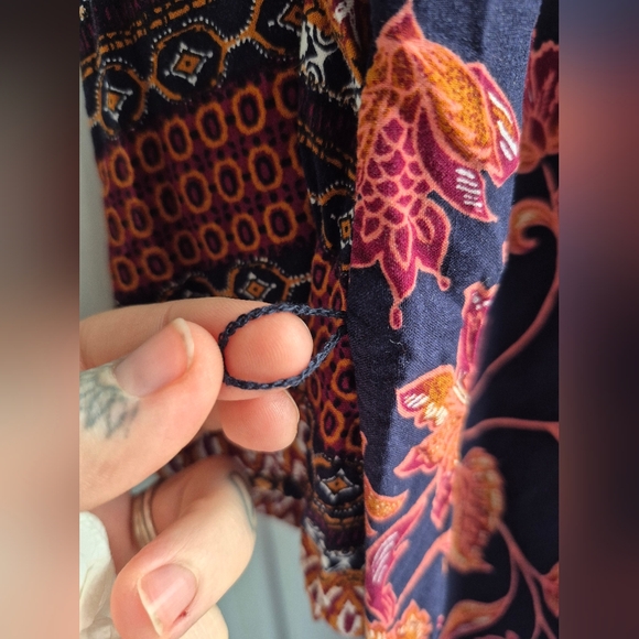 Beachlunchlounge Small Navy Floral Print Boho Midi Dress - Picture 7 of 9